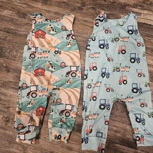 Cute Farm and Tractor Baby Overalls